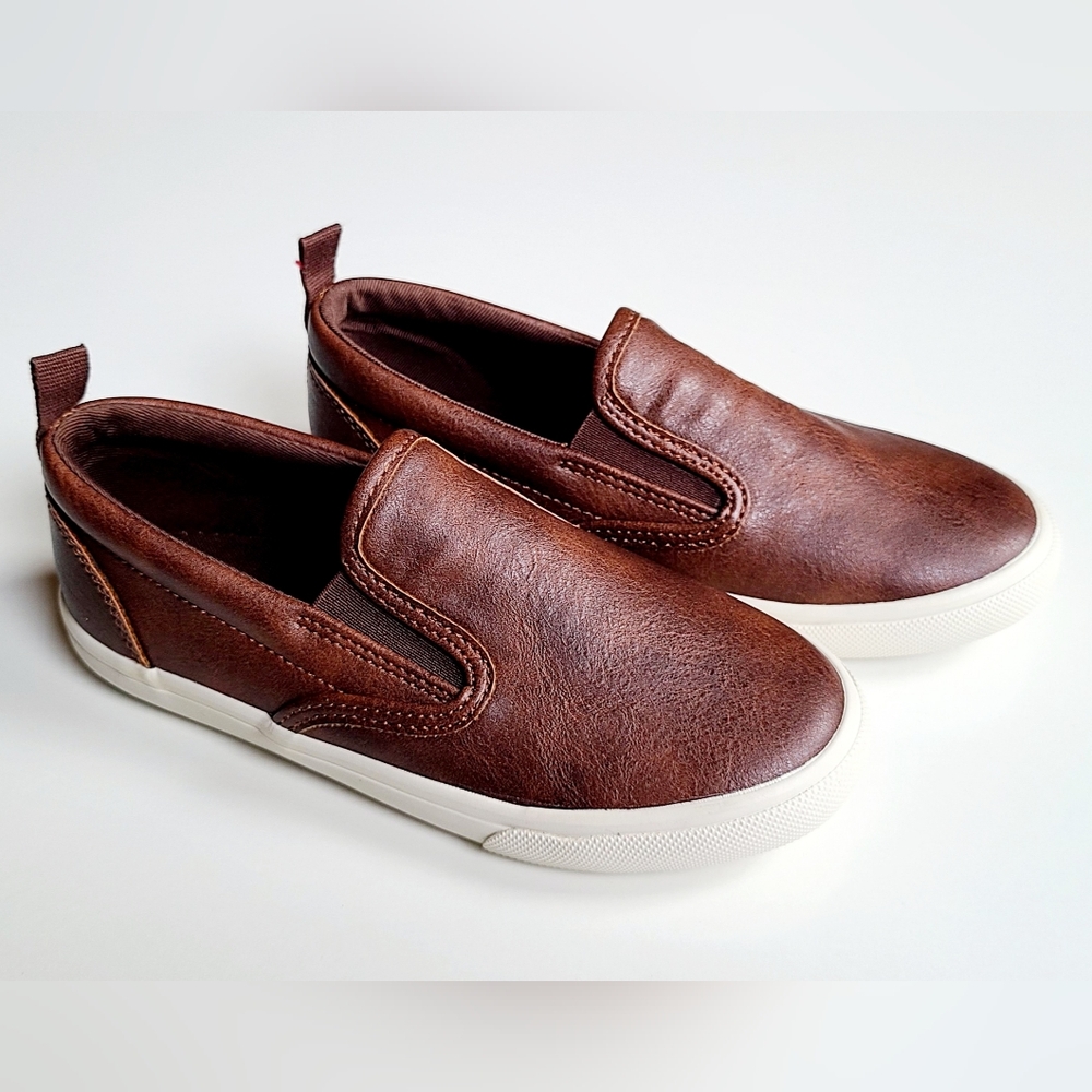 Boys Size 11 Cognac Slip On Fall/Winter Sneaker Boat Shoe Old Navy
